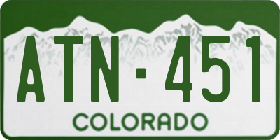 CO license plate ATN451