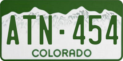 CO license plate ATN454