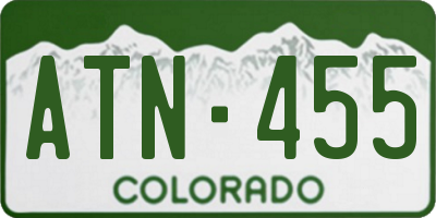 CO license plate ATN455