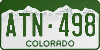 CO license plate ATN498