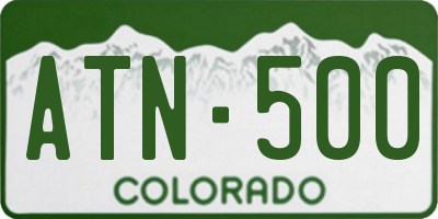 CO license plate ATN500