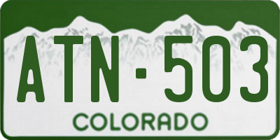 CO license plate ATN503