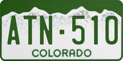 CO license plate ATN510