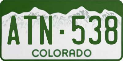 CO license plate ATN538