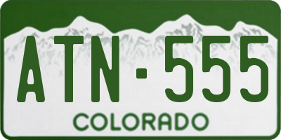 CO license plate ATN555