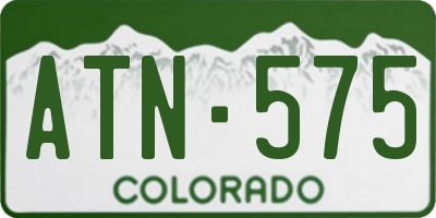 CO license plate ATN575