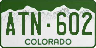 CO license plate ATN602