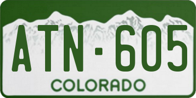CO license plate ATN605
