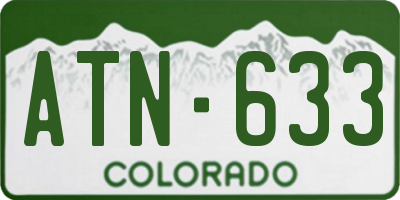 CO license plate ATN633