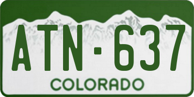 CO license plate ATN637