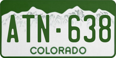 CO license plate ATN638