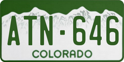 CO license plate ATN646