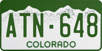 CO license plate ATN648