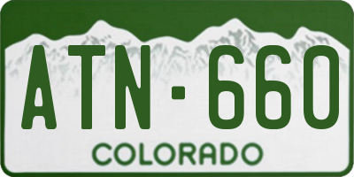 CO license plate ATN660