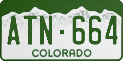 CO license plate ATN664