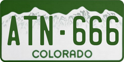 CO license plate ATN666
