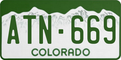 CO license plate ATN669