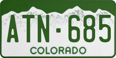 CO license plate ATN685