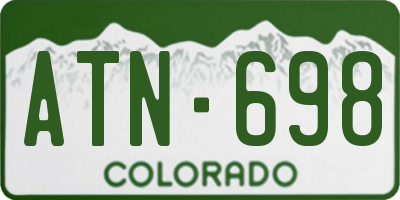 CO license plate ATN698