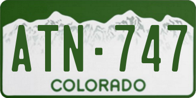 CO license plate ATN747