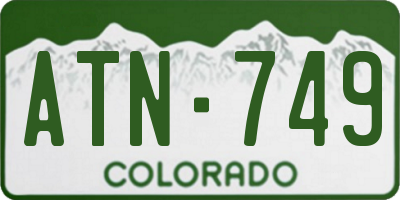 CO license plate ATN749