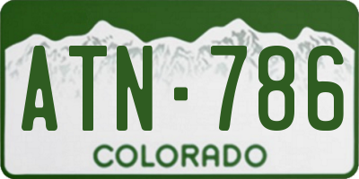 CO license plate ATN786
