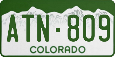 CO license plate ATN809