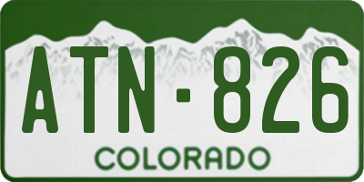 CO license plate ATN826