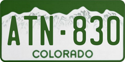 CO license plate ATN830