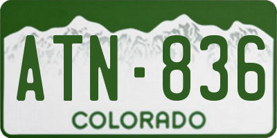 CO license plate ATN836