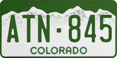 CO license plate ATN845