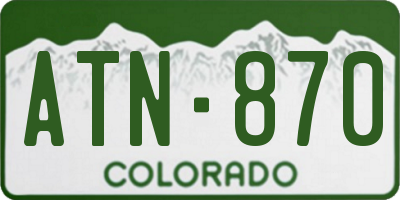 CO license plate ATN870