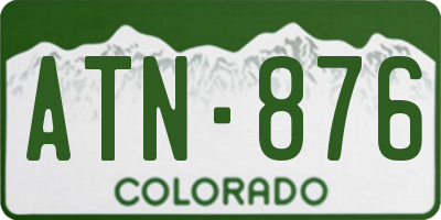 CO license plate ATN876