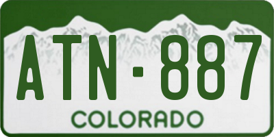 CO license plate ATN887