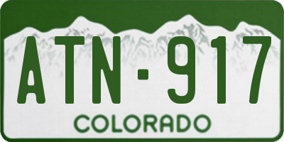 CO license plate ATN917
