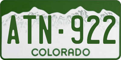 CO license plate ATN922