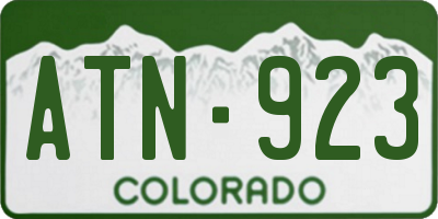 CO license plate ATN923