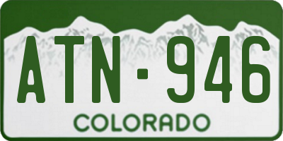 CO license plate ATN946