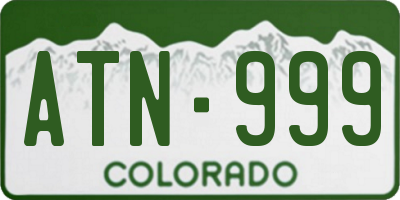 CO license plate ATN999