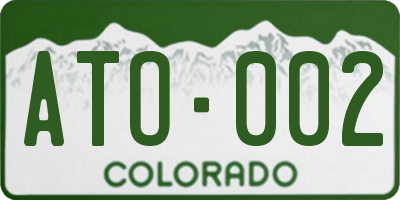 CO license plate ATO002