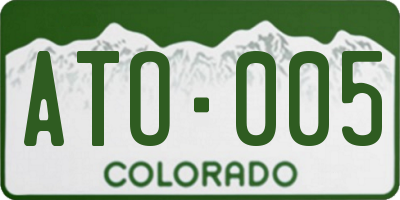 CO license plate ATO005