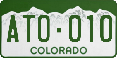 CO license plate ATO010