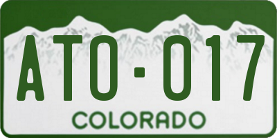 CO license plate ATO017