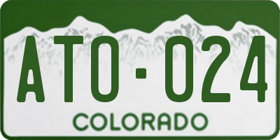 CO license plate ATO024
