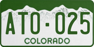 CO license plate ATO025