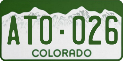 CO license plate ATO026
