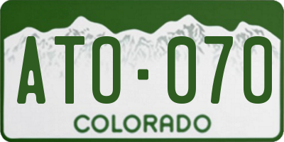CO license plate ATO070