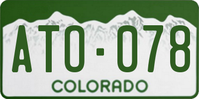 CO license plate ATO078