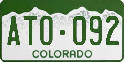 CO license plate ATO092