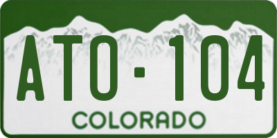 CO license plate ATO104